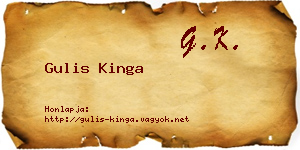 Gulis Kinga névjegykártya